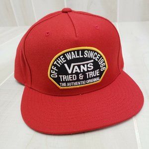 VANS Men's Hat Snapback Red Authentic OG Logo Skat